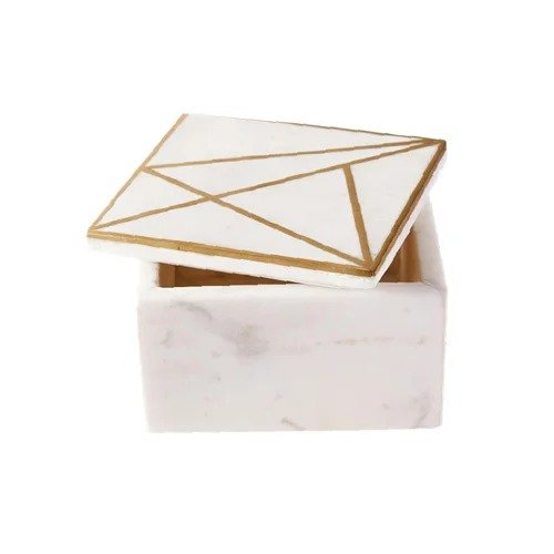 BRASS INLAY SQUARE BOX